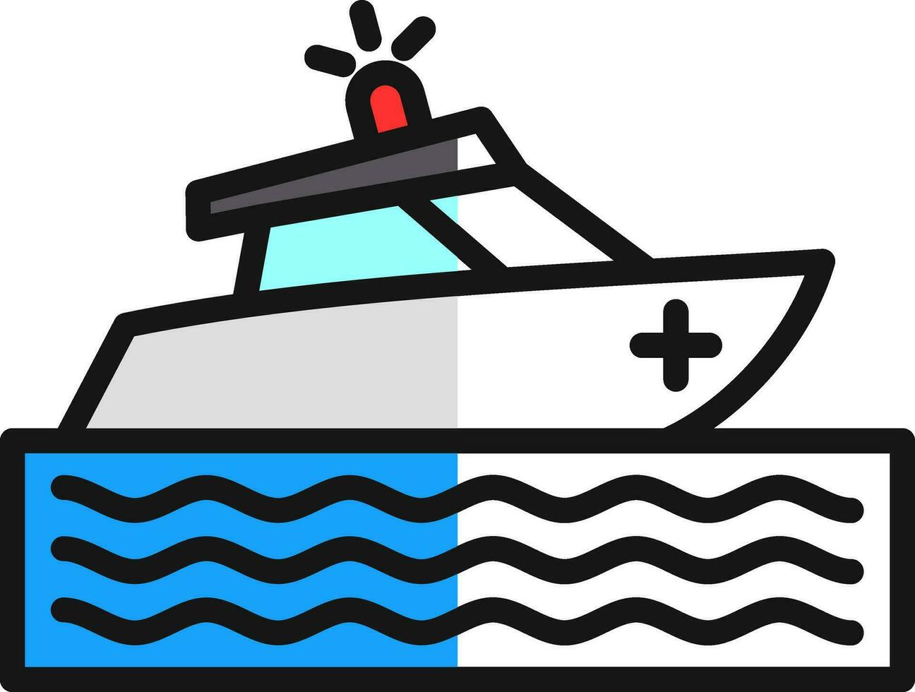 Rescue boat Vector Icon Design