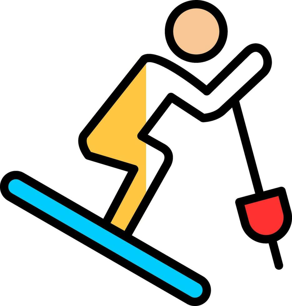 Skiing Vector Icon Design
