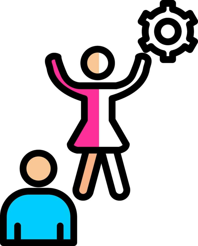 Cheerleader Vector Icon Design