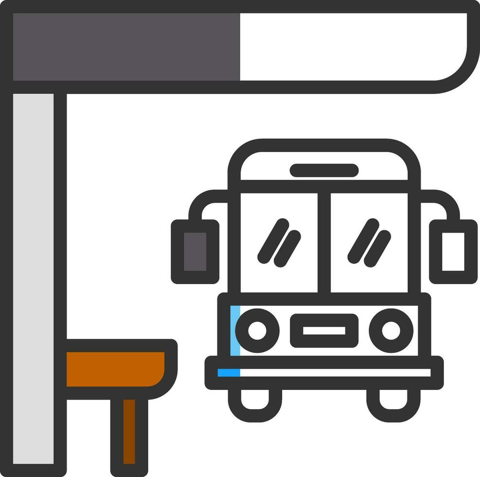 Bus stop Vector Icon Design