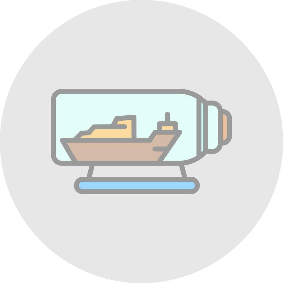 Ship in a bottle Vector Icon Design