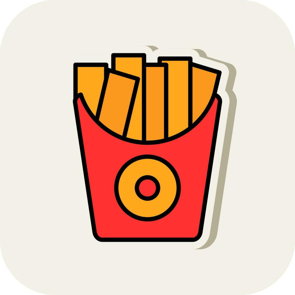 Fried potatoes Vector Icon Design