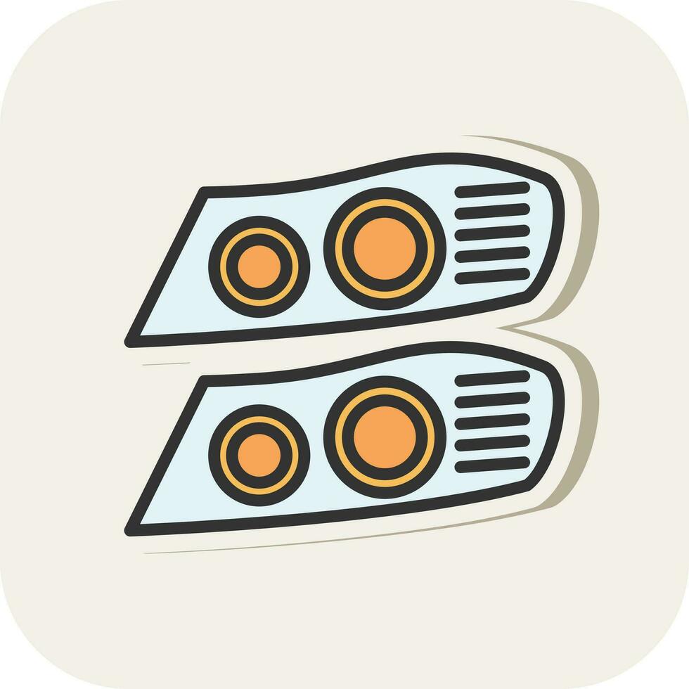 Car lights Vector Icon Design