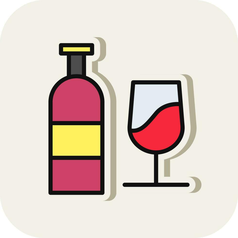 Wine bottle Vector Icon Design