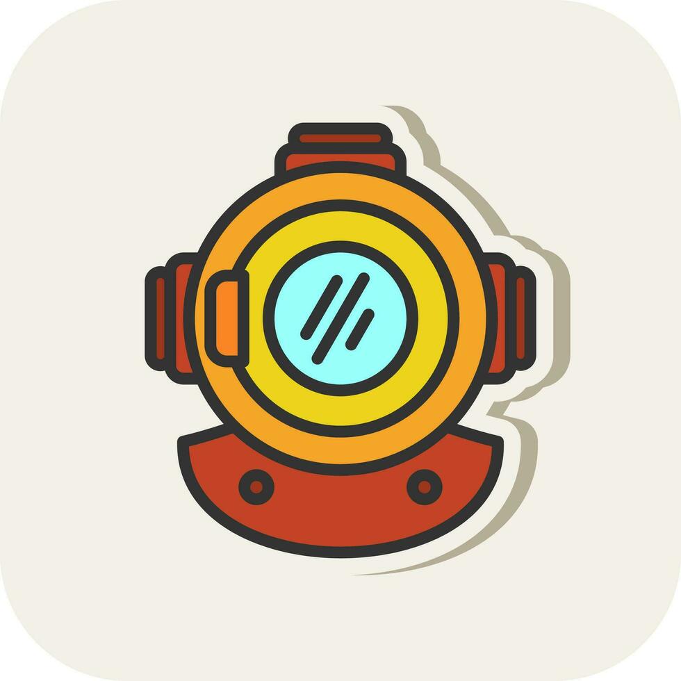 Diving helmet Vector Icon Design