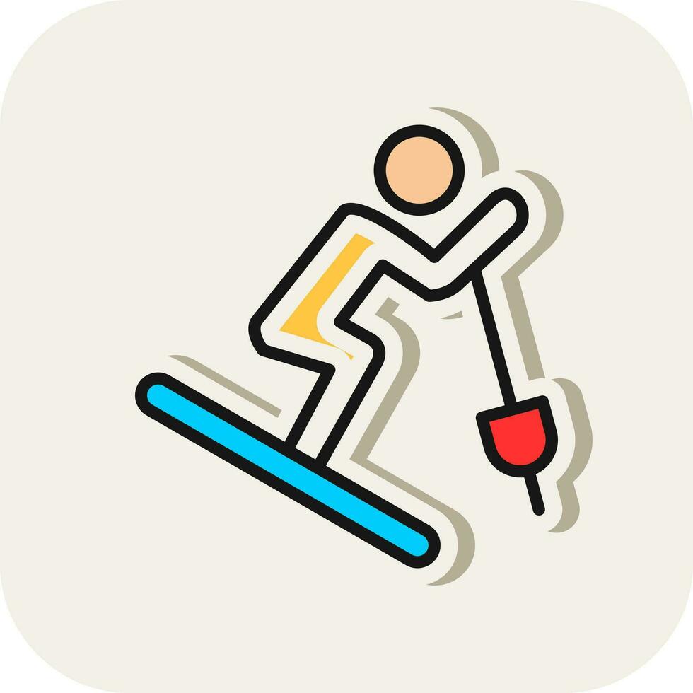 Skiing Vector Icon Design