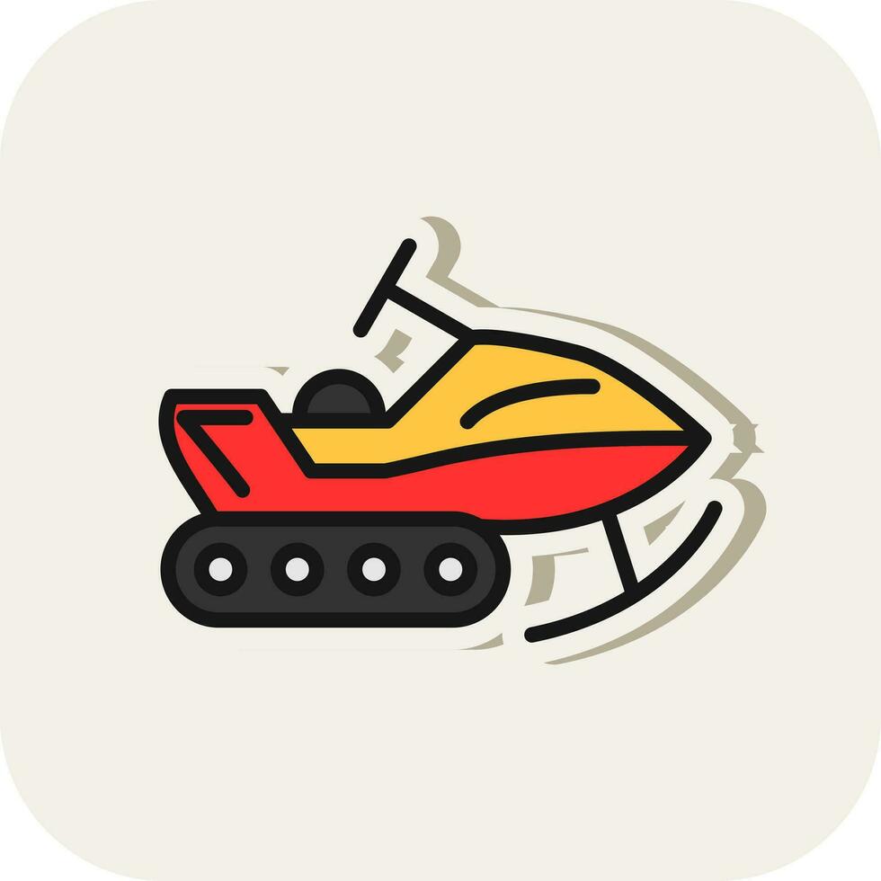 Snowmobile Vector Icon Design