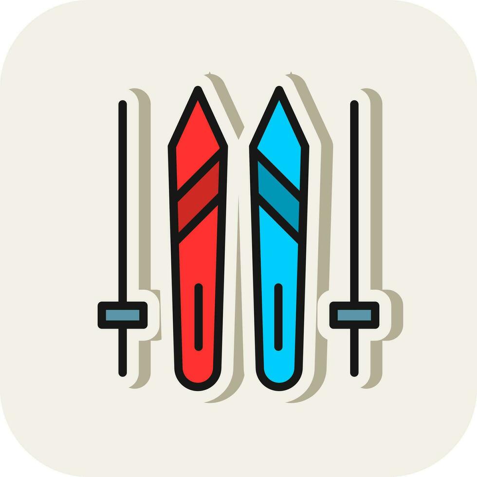 Ski sticks Vector Icon Design