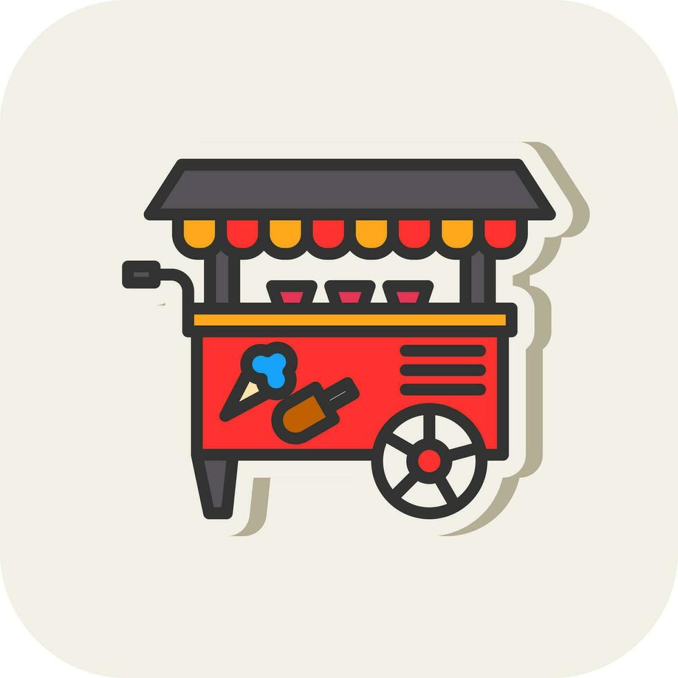 Ice cream cart Vector Icon Design