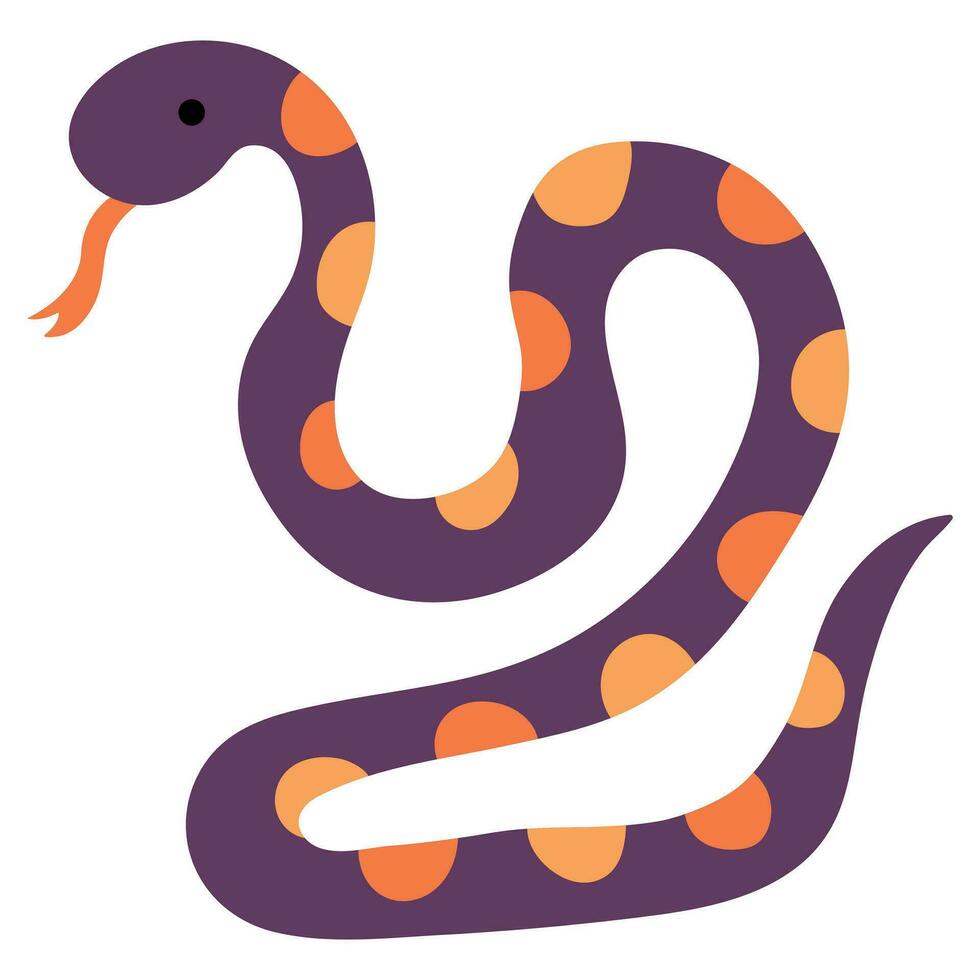 Cute hand drawn snake. White background, isolate. vector