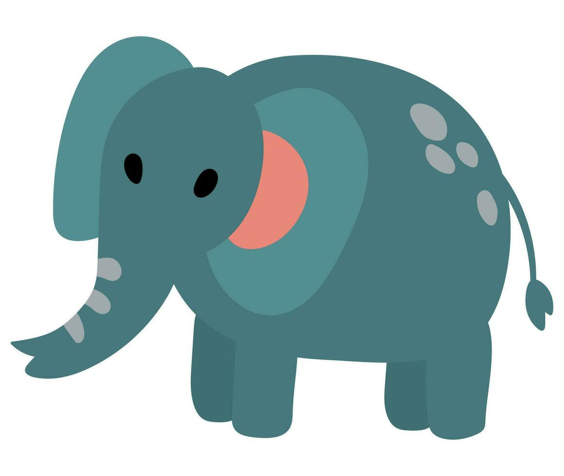 Cute hand drawn elephant. Animal safari. White background, isolate. vector