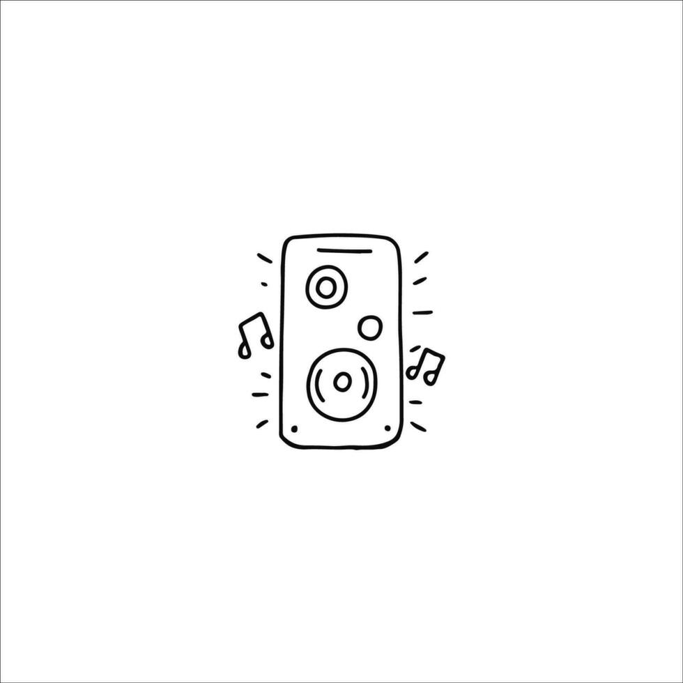 Musical column. Sound system speaker. Vector illustration.