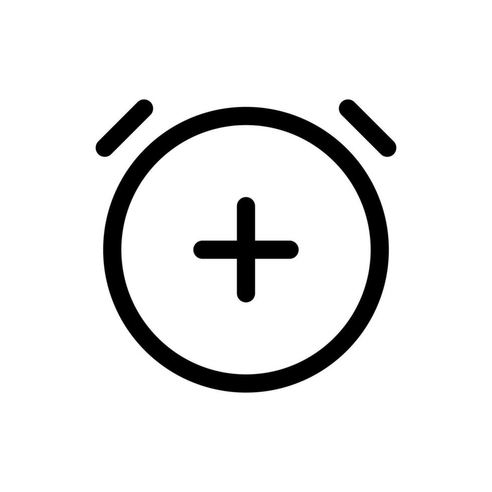 Simple Add Alarm icon. The icon can be used for websites, print templates, presentation templates, illustrations, etc vector