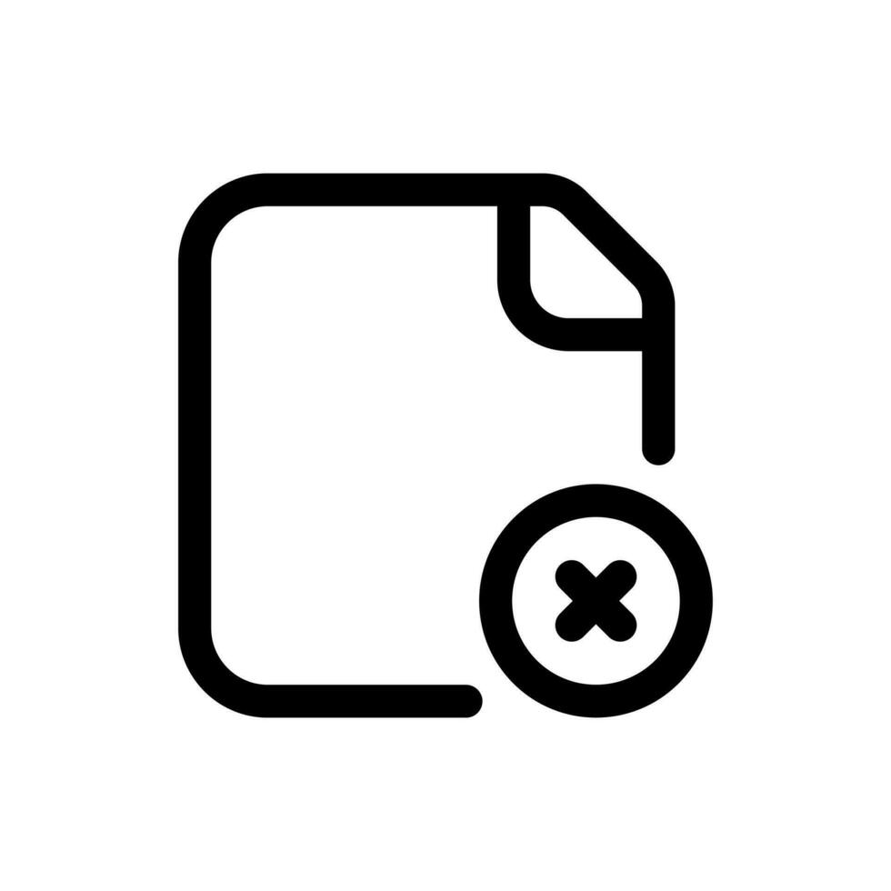 Simple Delete File icon. The icon can be used for websites, print templates, presentation templates, illustrations, etc vector