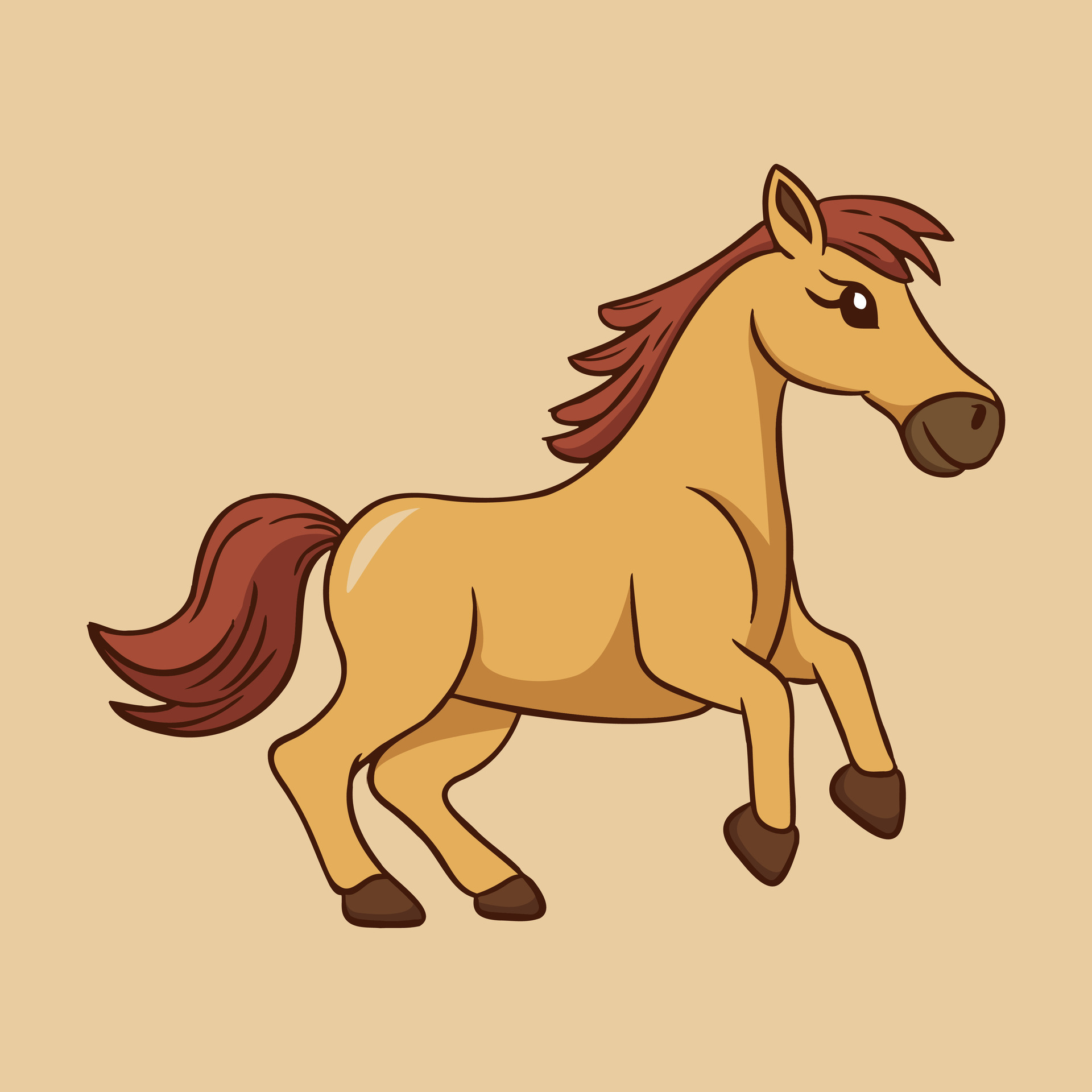 Cute Horse Cartoon Vector Illustration for Kids Product 25639135 Vector