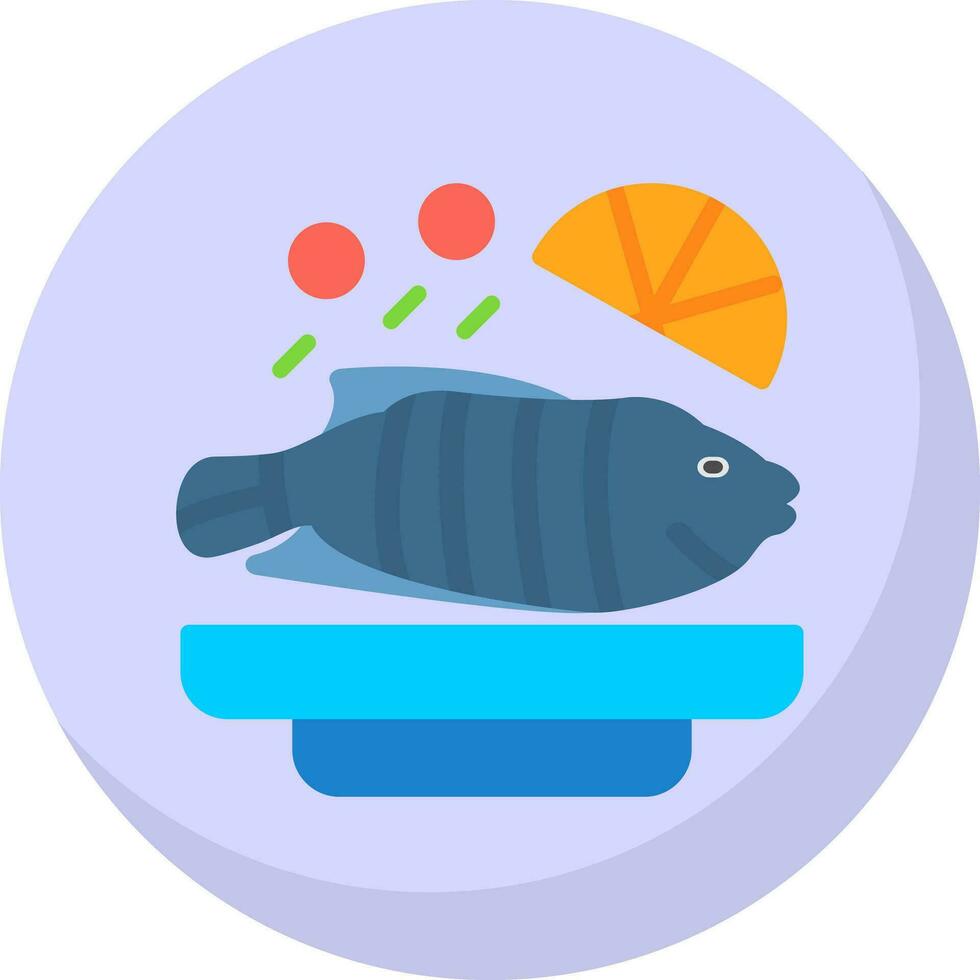 Steamed fish Vector Icon Design