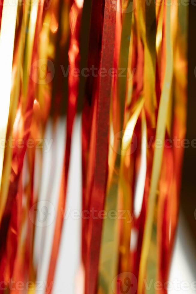 Abstract atmospheric background of tinsel with bokeh. photo