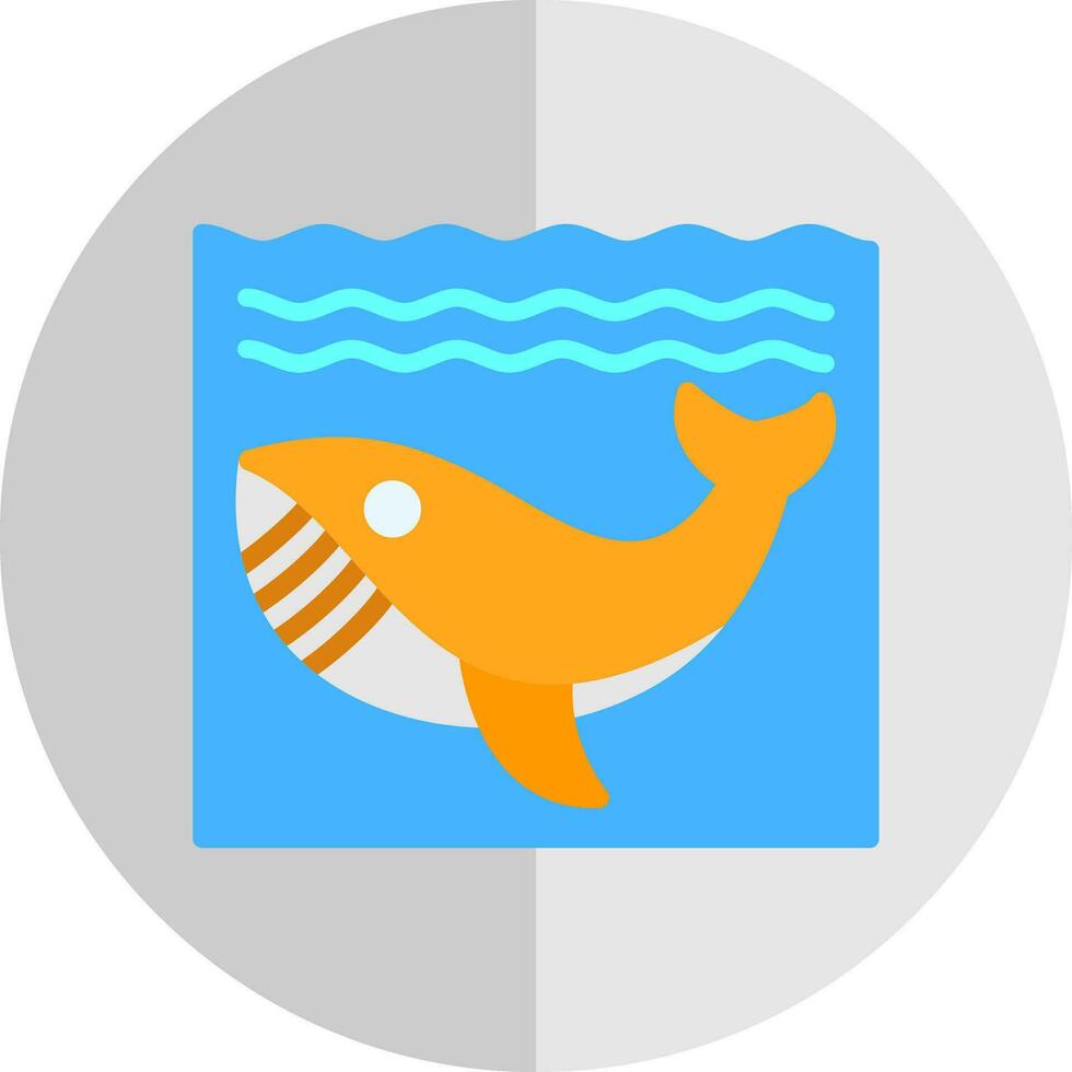 Whale in Water Vector Icon Design