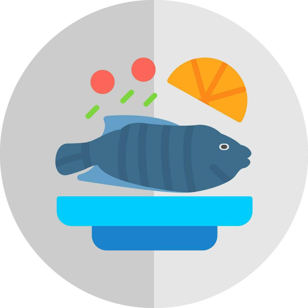 Steamed fish Vector Icon Design