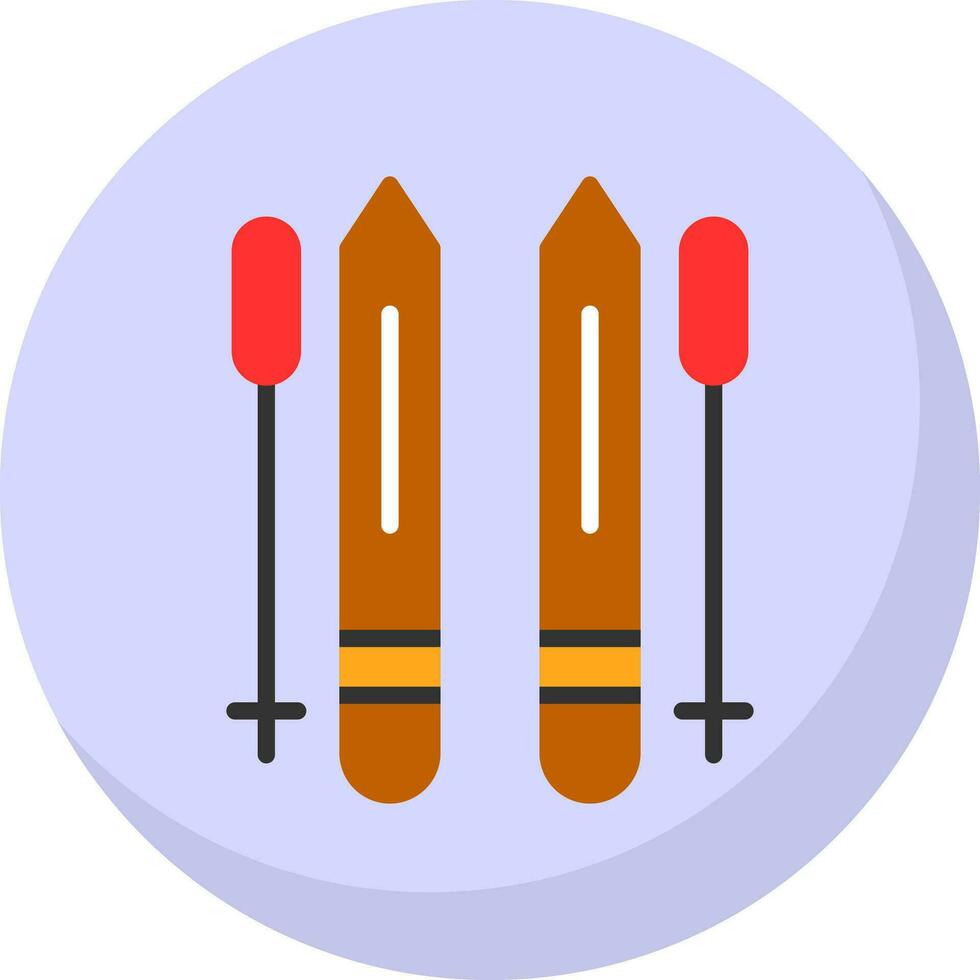 Ski poles Vector Icon Design