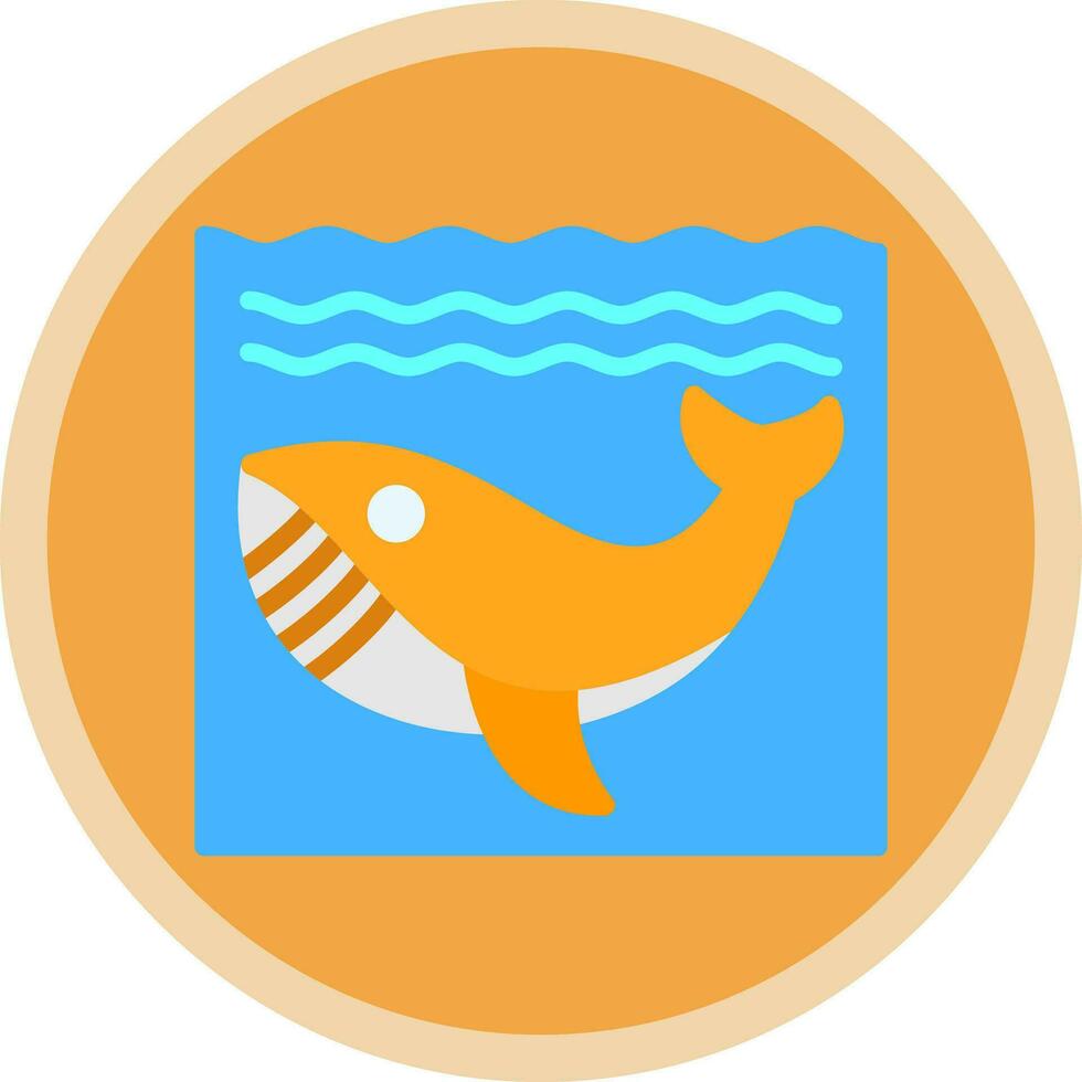 Whale in Water Vector Icon Design