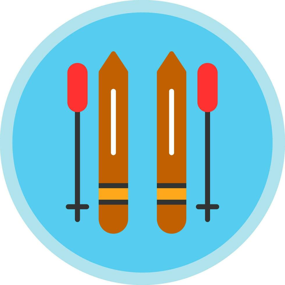 Ski poles Vector Icon Design