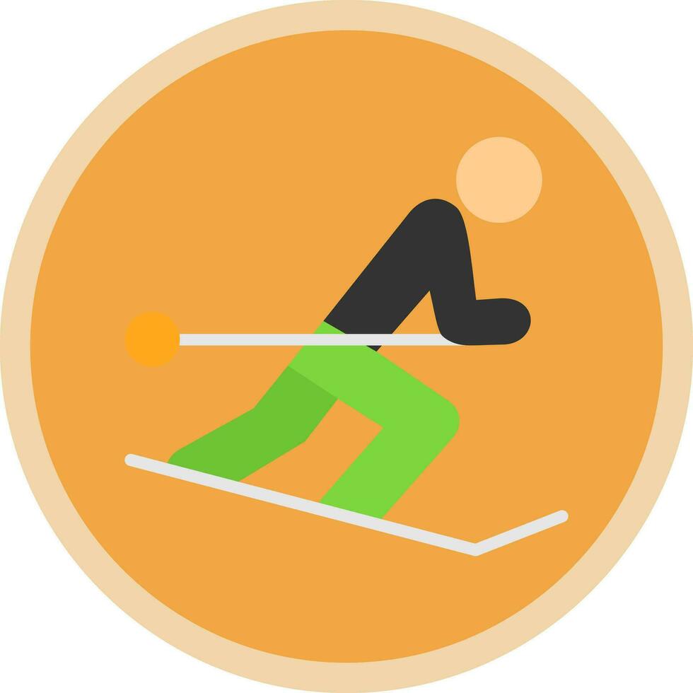 Skiing Vector Icon Design