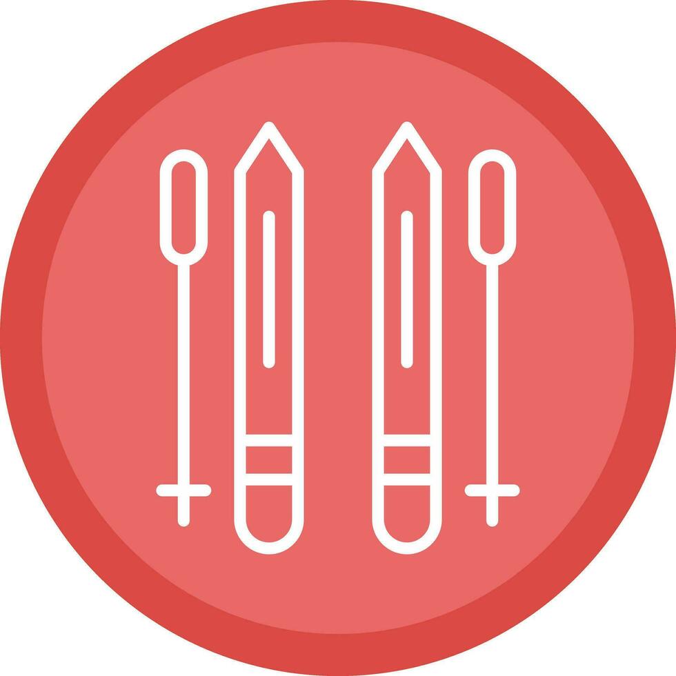 Ski poles Vector Icon Design