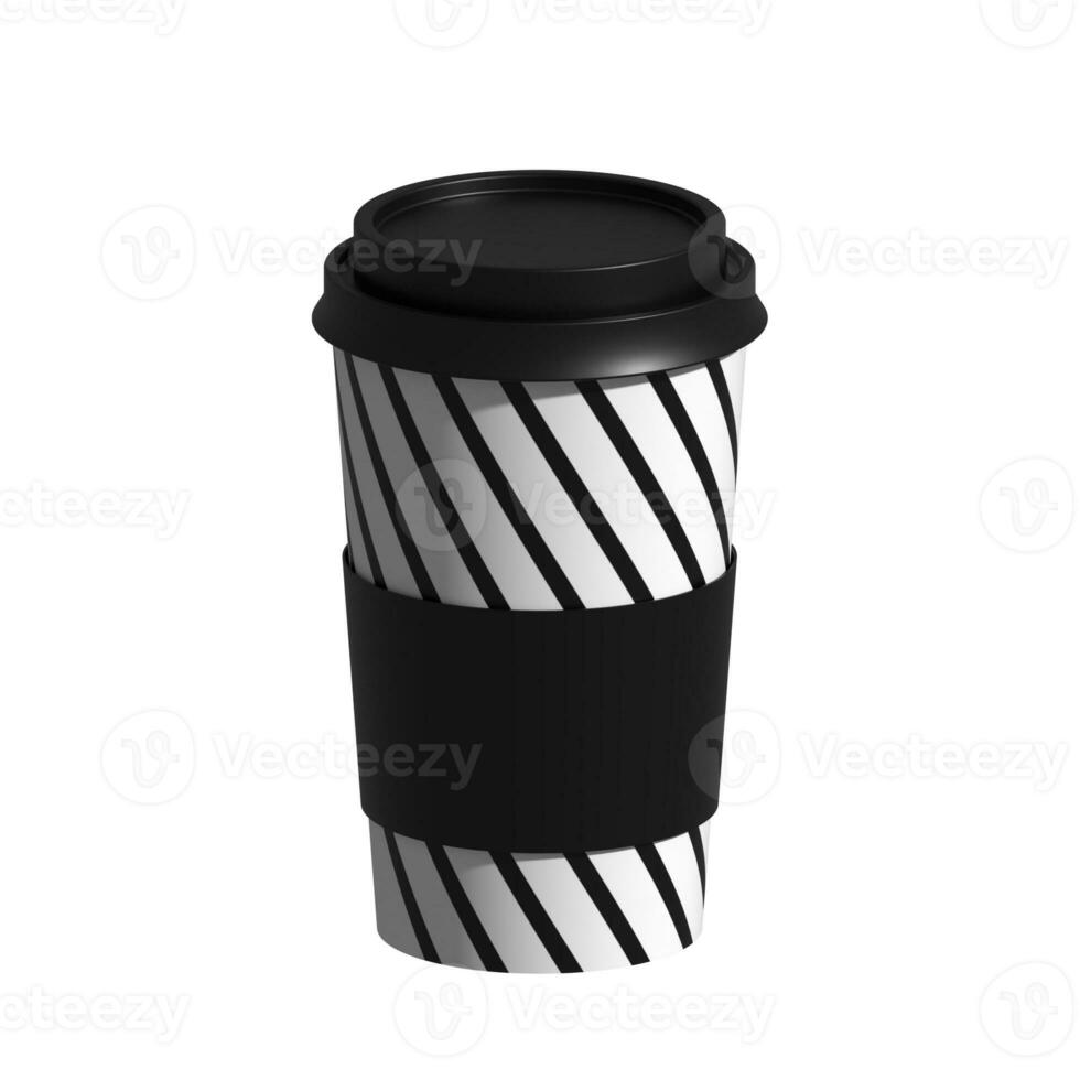 White Black Coffee Cup Isolated For Mockup photo