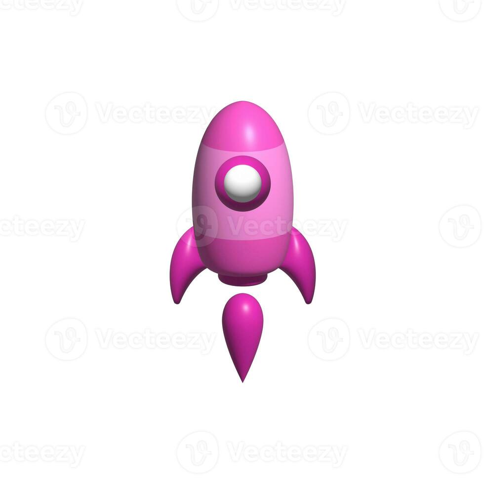 Space Rocket Illustration 3D Icon photo