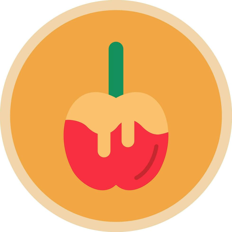 Caramel apple Vector Icon Design