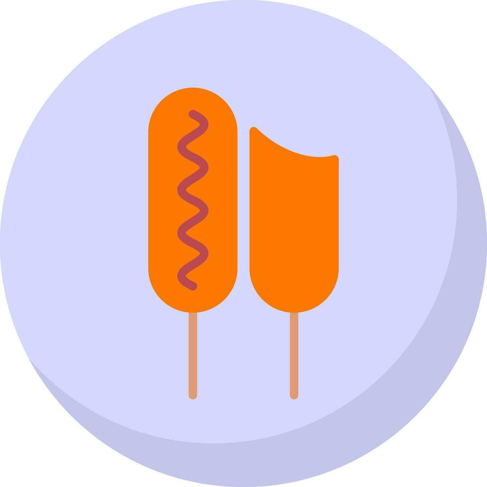 Corn dog Vector Icon Design