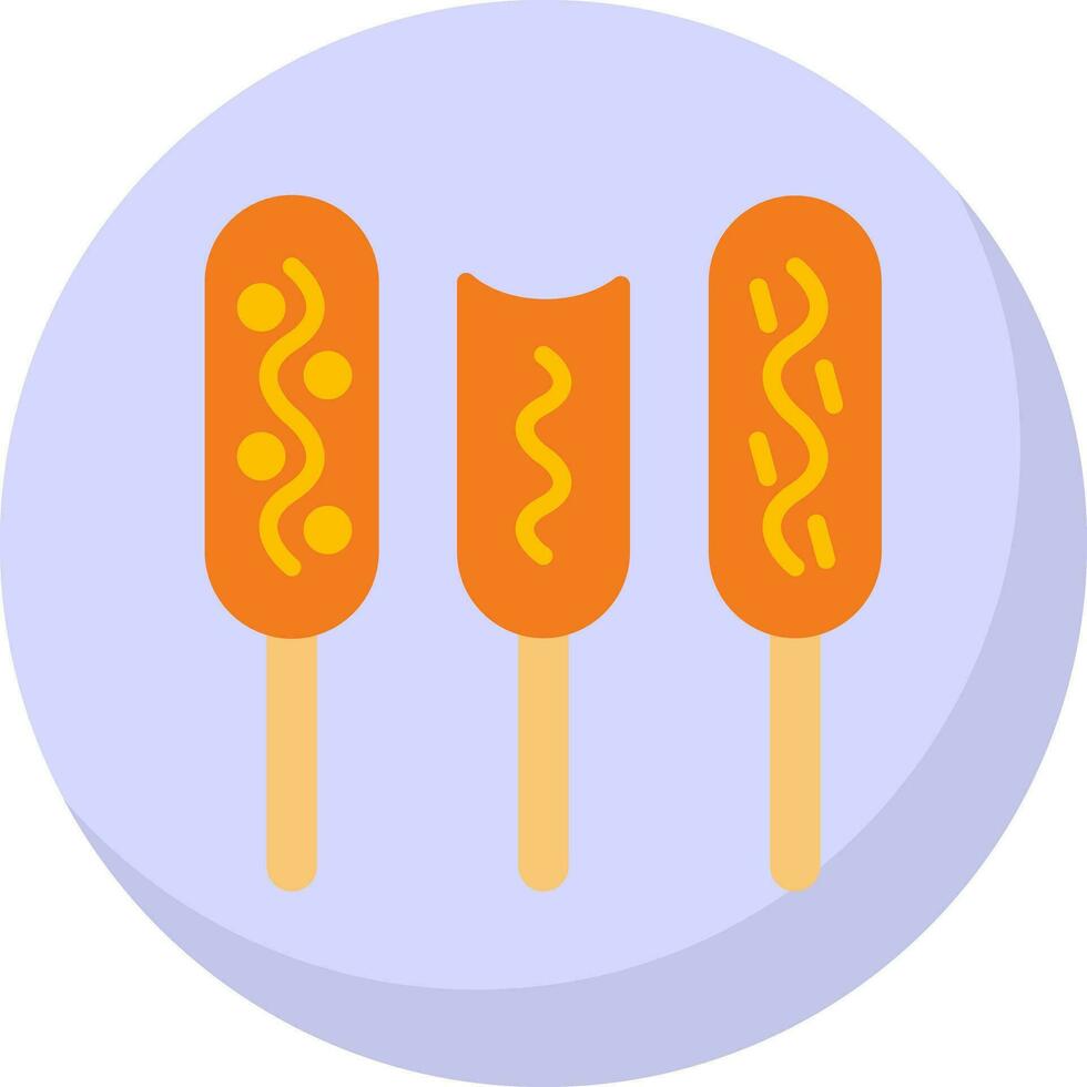 Corn dog Vector Icon Design