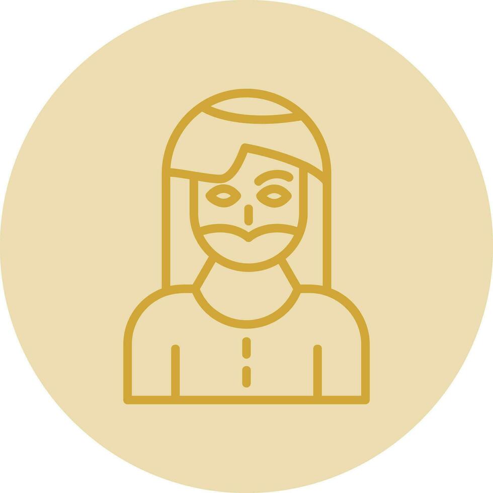 barbado mujer vector icono diseño