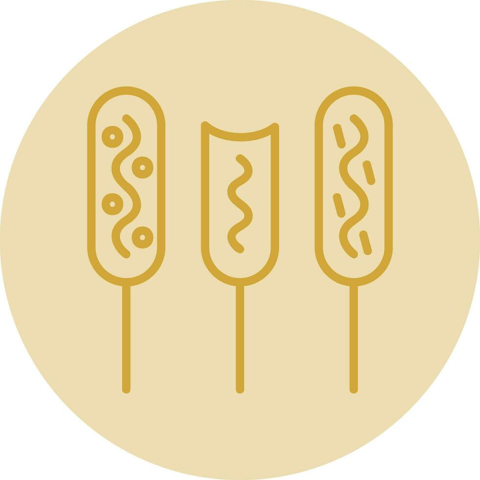 Corn dog Vector Icon Design