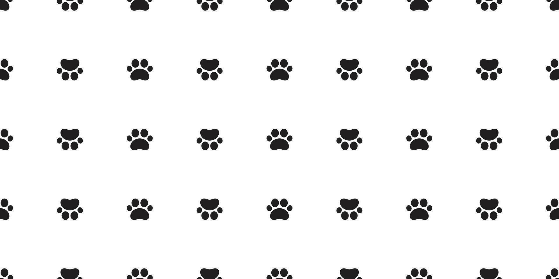 Dog Paw seamless pattern vector footprint cat tile background repeat wallpaper isolated cartoon illustration