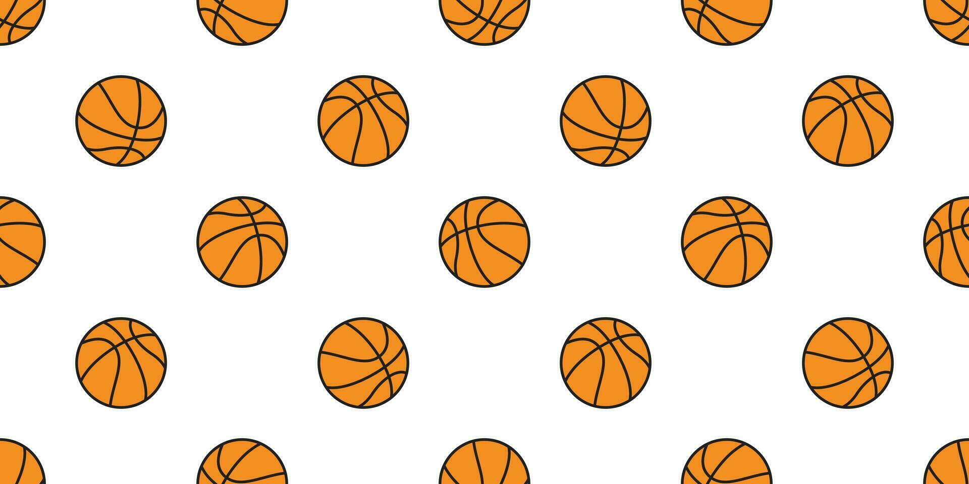 basketball Seamless pattern ball vector repeat wallpaper scarf isolated tile background