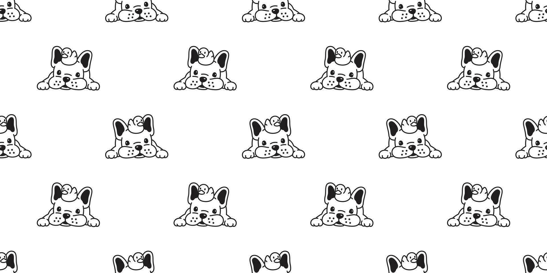 Dog seamless pattern french bulldog vector duck rubber scarf isolated repeat wallpaper tile background cartoon