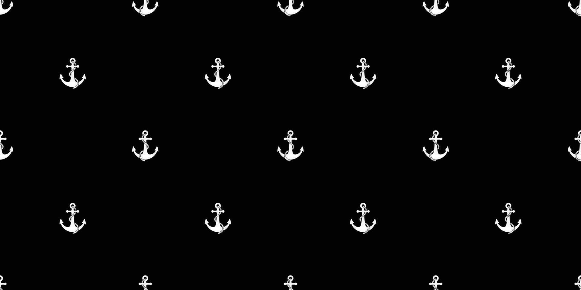 anchor seamless pattern helm vector maritime nautical boat sea ocean isolated repeat wallpaper tile background black