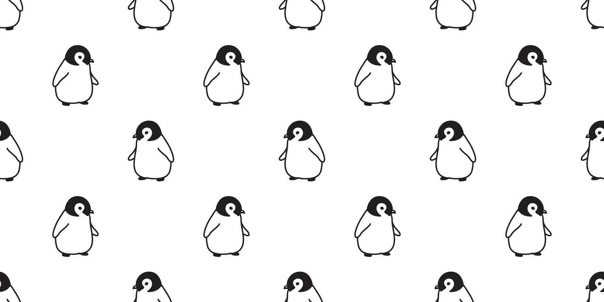 penguin Seamless pattern vector cartoon fish salmon bird tile background scarf isolated repeat wallpaper illustration