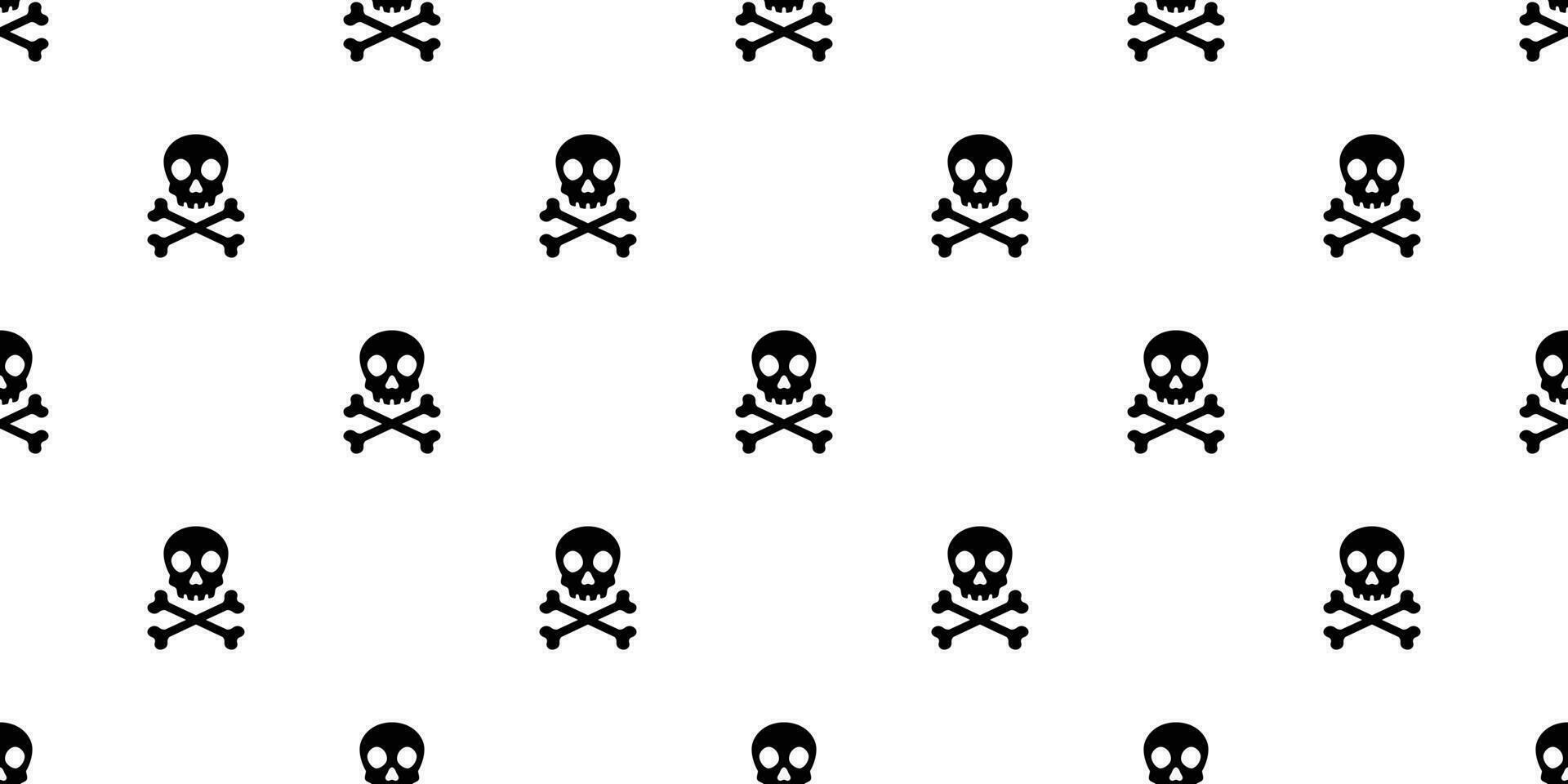 Skull Crossbones seamless pattern Halloween vector pirate bone ghost scarf isolated repeat wallpaper tile background cartoon illustration