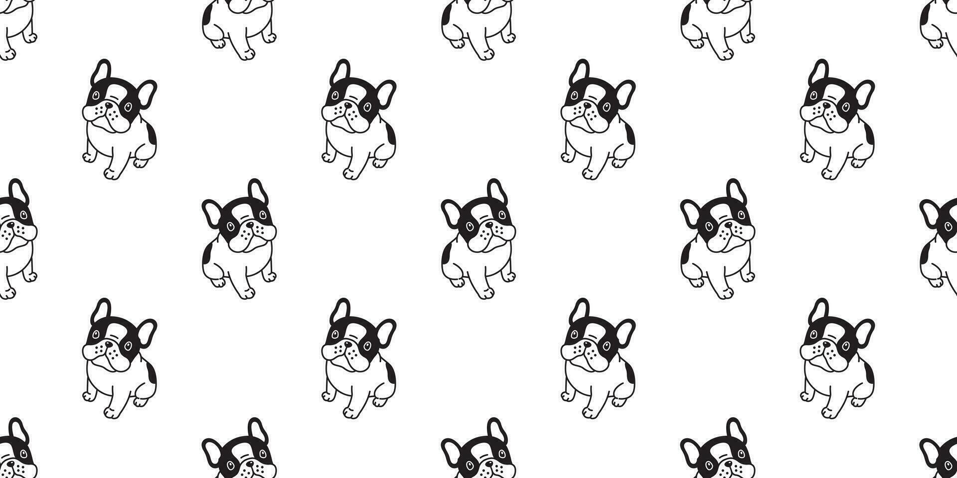 Dog seamless pattern french bulldog vector scarf isolated cartoon repeat wallpaper tile background illustration doodle