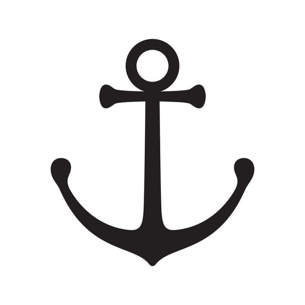 Anchor vector icon logo boat pirate helm maritime Nautical illustration simple symbol graphic