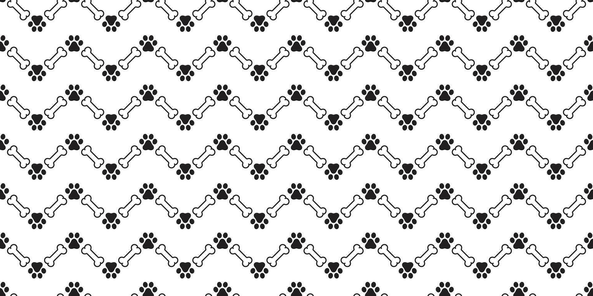 Dog bone seamless pattern paw vector footprint Halloween scarf isolated french bulldog cartoon repeat wallpaper zigzag illustration tile background
