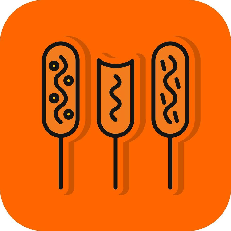 Corn dog Vector Icon Design