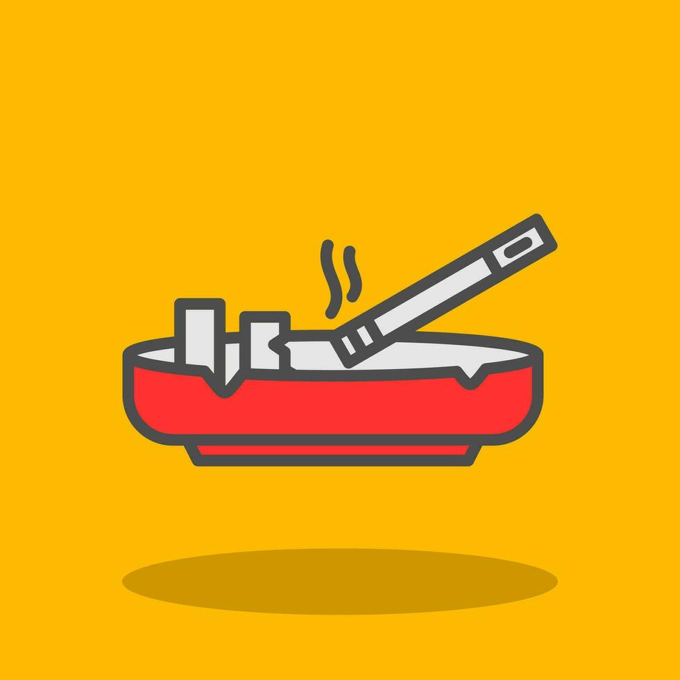 Ashtray Vector Icon Design