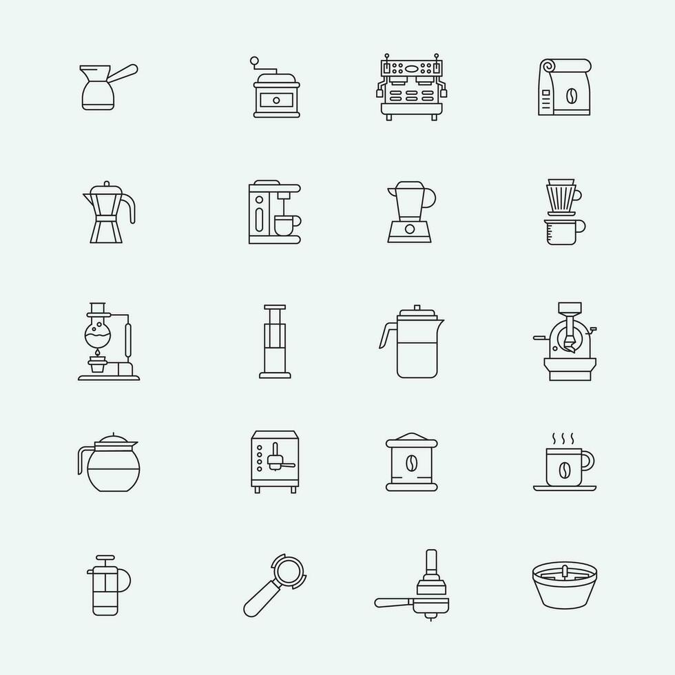 Coffee maker icon set collection, simple editable design 25659036 Vector Art at Vecteezy