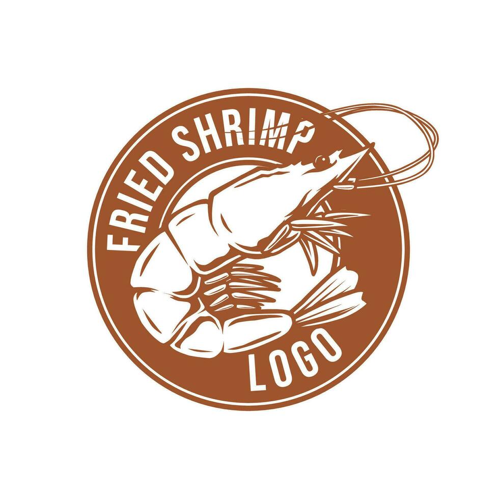 fried shrimp logo design for template vector