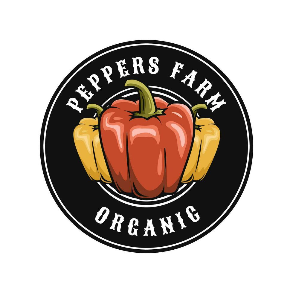 peppers farm logo design vector