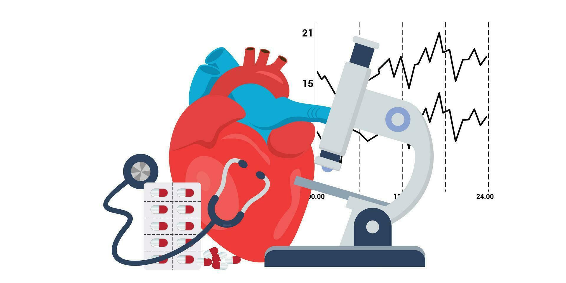 Cardiovascular heart diagnostics concept vector illustration